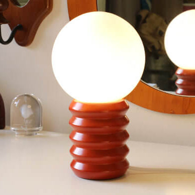 Vintage orange bordslampa i massivt glas – Retro berlock med varmt sken MILA Sverige