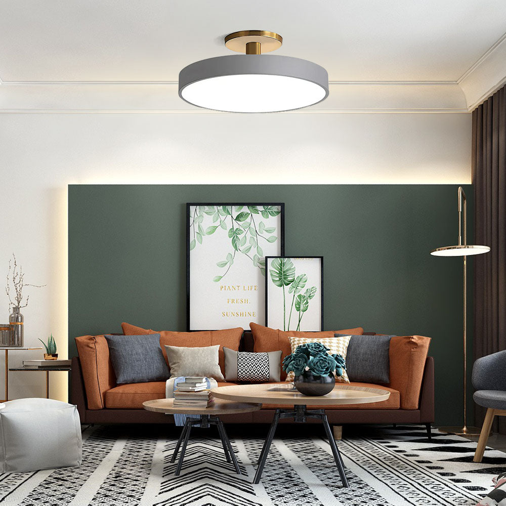 Modern Flush Mount Ceiling Light | 5.9×11.8–23.6 in | LED Rund Armatur | Hårdvara + Akryl | Brick by Brick Carvallo