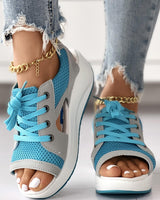 Chic Panelklädda Snörskor Sandaler-Shoes for Women-Hemnix-Hemnix
