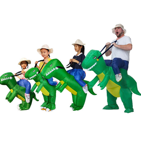 Uppblåsbar Dinosaurie Kostym för Barn & Vuxna-Utklädnad-BB-Hemnix