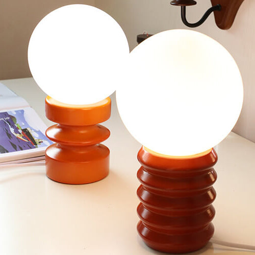 Vintage orange bordslampa i massivt glas – Retro berlock med varmt sken MILA Sverige