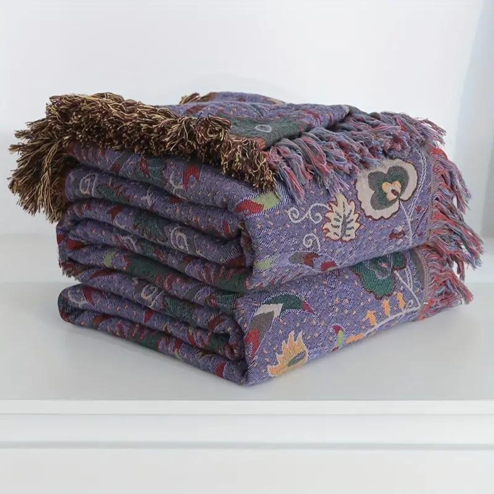 Påfågel Franje Bomullsfilt Carvallo