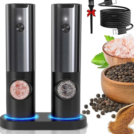 Ädel elektrisk salt- och pepparkvarn med batteri Carvallo