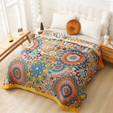 Maroccan Floral Jacquard Cotton Blanket Carvallo