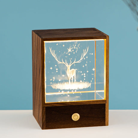 Modern träkub LED-bordslampa – Dimbar Ambient Night Light MILA Sverige