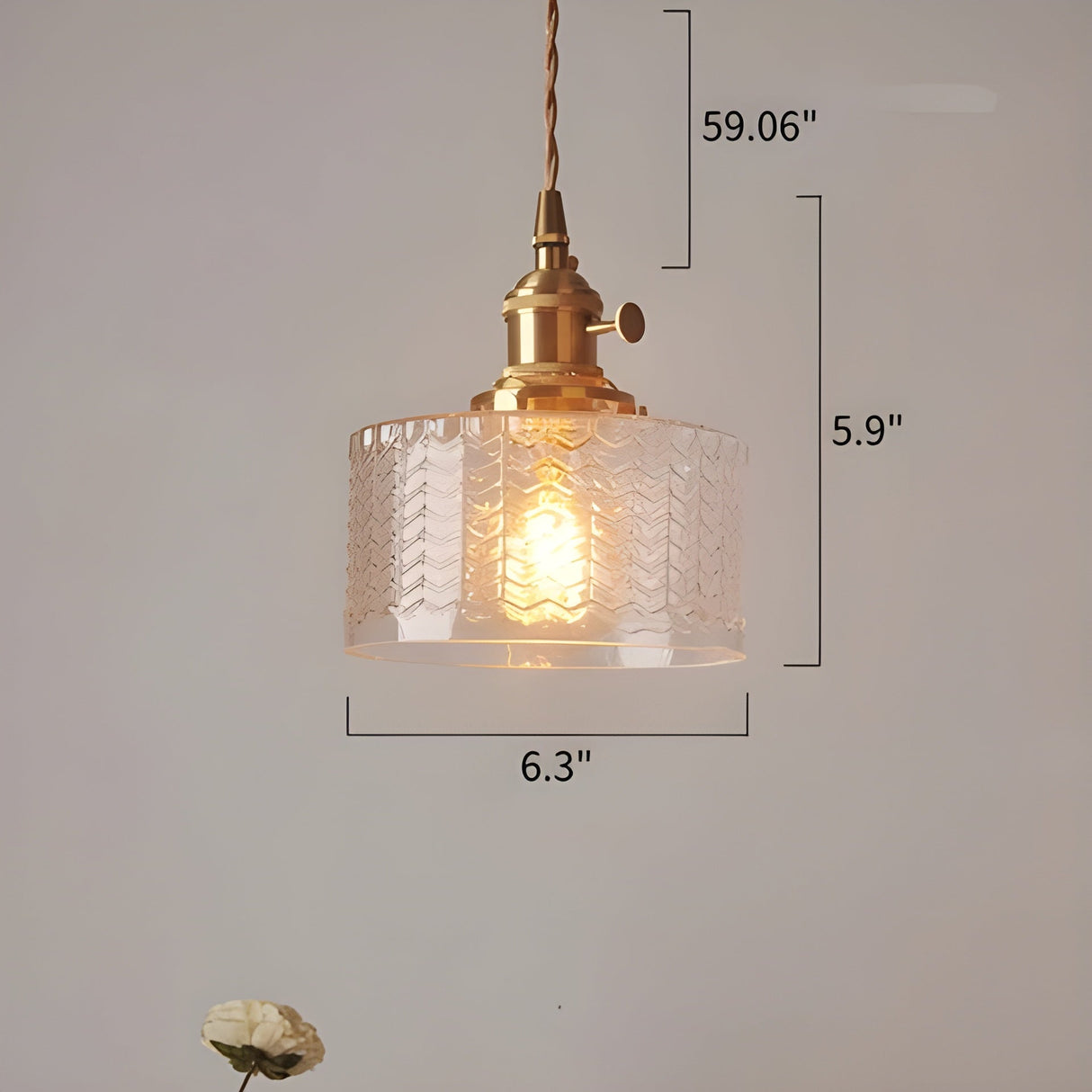 CrystalWave Light – Retro Kort Cylinder LED Hänglampa Carvallo
