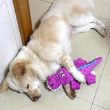 Pawellure Indestructible Squeaky Dog Toy – Tuff Krokodil Plush för Aggressiva Tuggar Carvallo