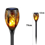 Solcellsdriven LED Lykta för Utomhusbruk | IP65 Vattentät Trädgårdsfackla med Flammeffekt – Energisnål & Automatisk Tändning-Kök-BB-1 Pack-12 x 79cm-Hemnix