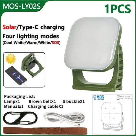 80W LED Solarbatteriladdad campinglampa med magnet och zoomfunktion Carvallo