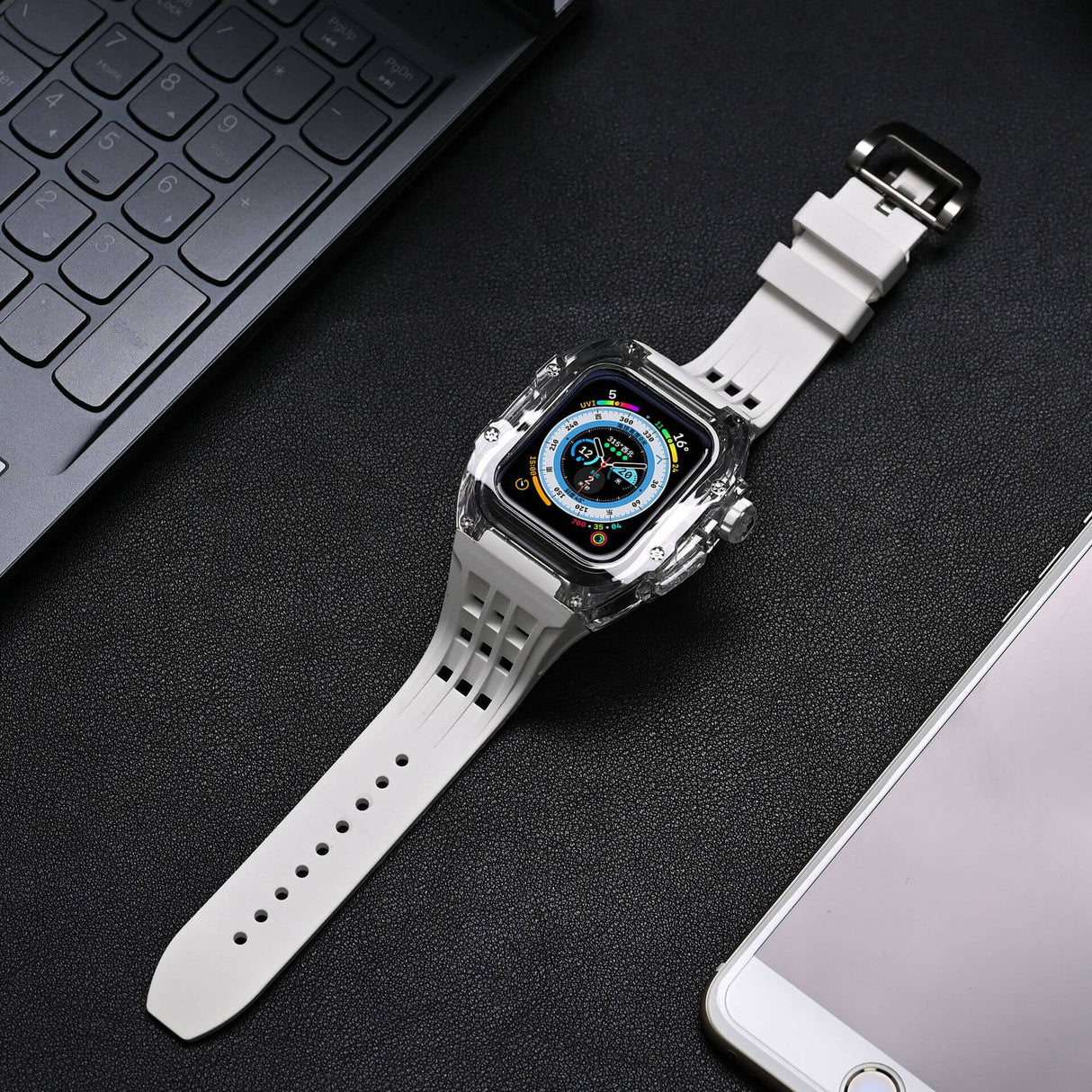 Apple Watch genomskinligt fallband