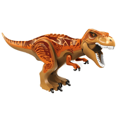 Dinosaurie Byggklossar för Barn – T-Rex Figur | Pedagogisk & Rolig Leksak i ABS-Plast för Kreativ Lek & Finmotorik-Byggsats-BB-Tyrannosaurus Rex-Hemnix