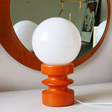 Vintage orange bordslampa i massivt glas – Retro berlock med varmt sken MILA Sverige