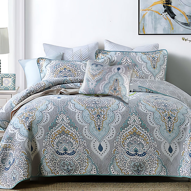 Paisley Aqua Teal Täcke Set Carvallo