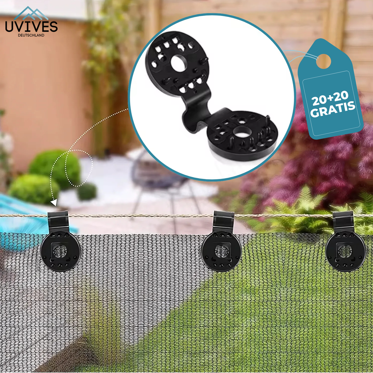 Carvallo | ShadeClips – Den enkla lösningen för säker fäste av skuggnät Carvallo