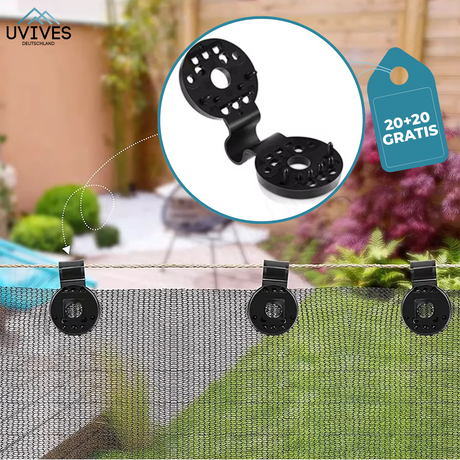 Carvallo | ShadeClips – Den enkla lösningen för säker fäste av skuggnät Carvallo