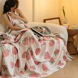 Jordgubbe Gasväv Bomull Filt Carvallo