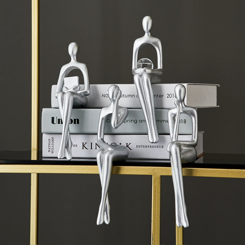 RoyaleGlow Abstrakt Bokhylla Dekor Figuriner för Hem Carvallo