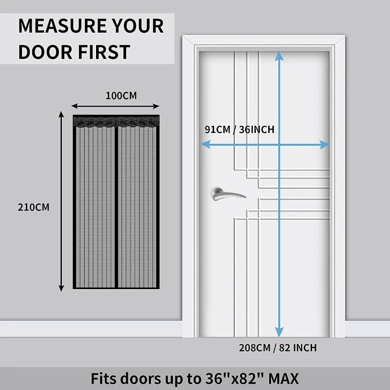 Magnetisk Myggnät för Dörr med Automatisk Stängning | Insektsnät med Magnetlås – Myggskydd för Altan, Balkong & Entré (Flera Storlekar)-Kök-BB-Hemnix