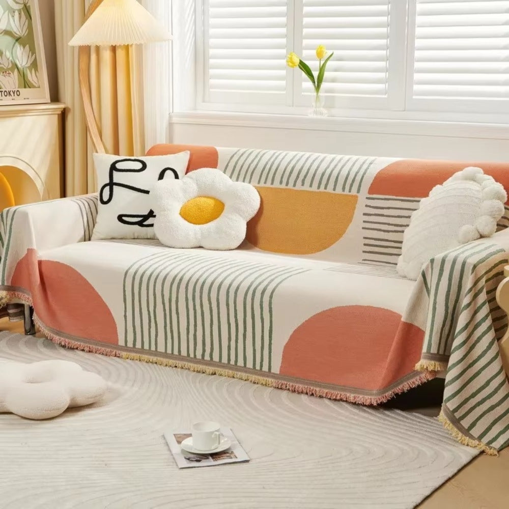 Meringue Chenille Geometri Sofföverdrag Carvallo