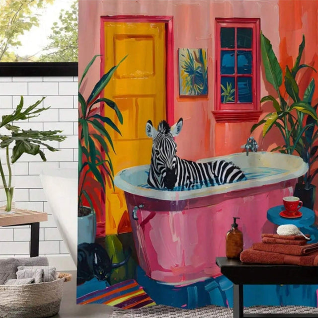 Lekfulla Rosa Zebra Gardin Carvallo