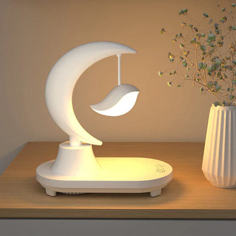MoonBeam – Trådlös Moonlight-bordslampa med Bluetooth-högtalare och laddningsfunktion Carvallo