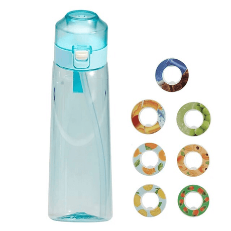 Air Vattenflaska med Doftringar 7 Kapslar 650ml-Personligt-BB-Vattenflaska + 7 kapslar-Blå-Hemnix