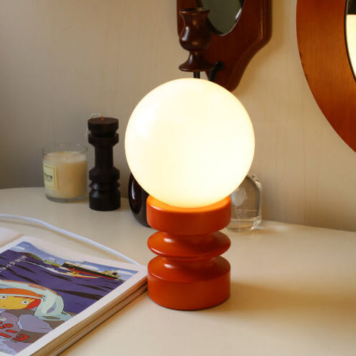Vintage orange bordslampa i massivt glas – Retro berlock med varmt sken MILA Sverige