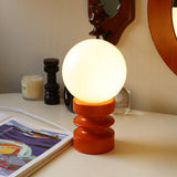 Vintage orange bordslampa i massivt glas – Retro berlock med varmt sken MILA Sverige