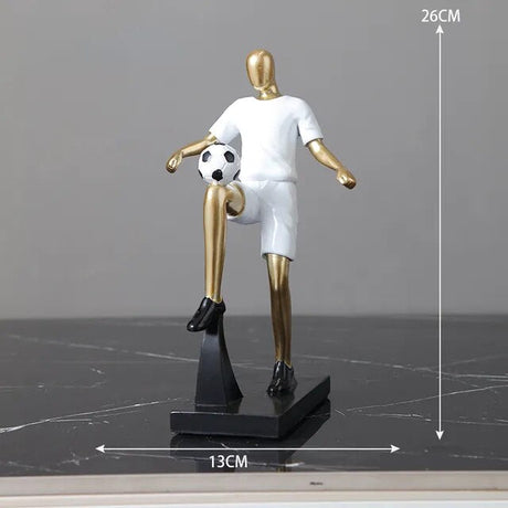 Abstract fotbollsspelare figur i unik heminredning och konstnärlighet Carvallo
