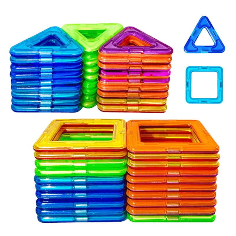 Magnetiska Byggklossar - Montessori Magnetset för Kreativ Lek, Konstruktion och Lärande, Perfekta Pedagogiska Leksaker för Barn-Byggsats-BB-Hemnix
