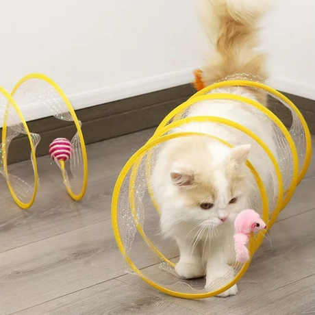 Carvallo - Fällbar kattunnel med integrerade leksaker Carvallo