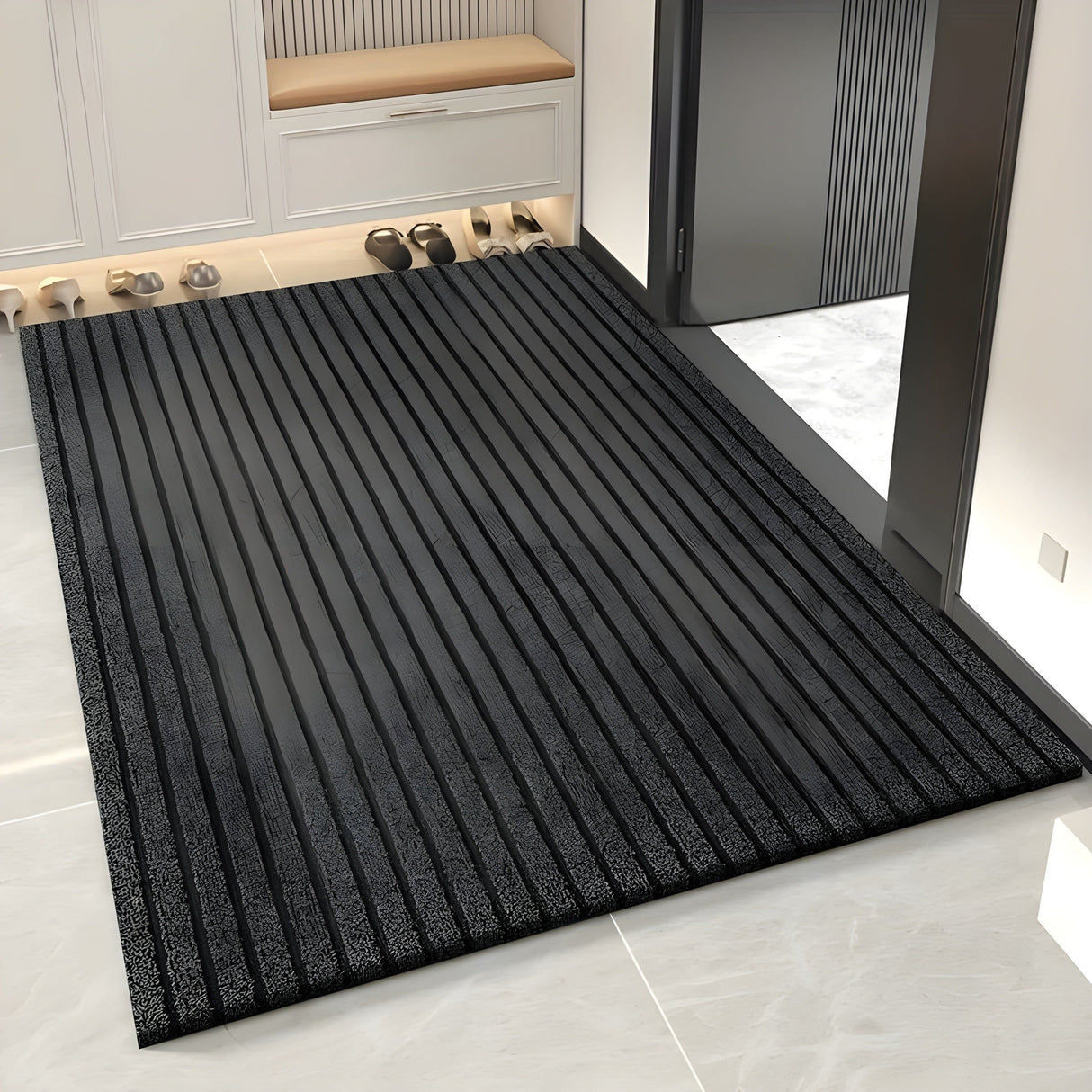 SlipSafe Golvmatta -Randig väderbeständig halkskyddsmatta Carvallo