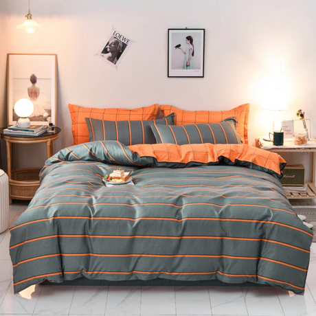 Duvet Cover Set Modern Randig Polyester Sängkläder Carvallo