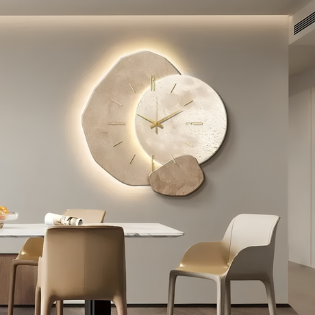 Upplyst Trä väggklocka – Modern LED-ljusfunktion för hemmet Carvallo