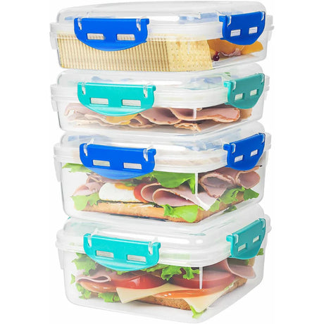 Utspillningssäkra lunchlådor (4-pack) Carvallo