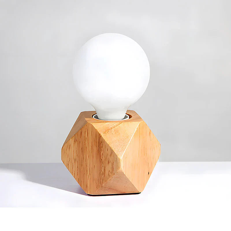 RustiGlow - Handgjord sänglampa i trä med en unik geometrisk design Carvallo