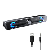 PC Soundbar Högtalare – USB-driven med LED-ljus 3,5 mm jack för Laptop & TV Carvallo