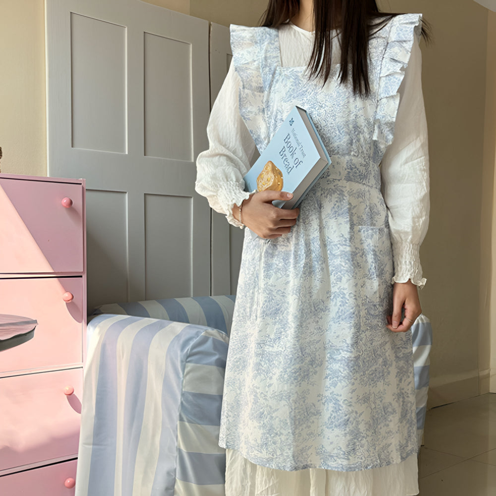 Ruffled Ink Floral Förkläde Carvallo