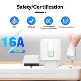 Smart WiFi-Kontakt 16A/20A – Röststyrd Uttagsadapter-Smarta Hem Elkontakt-BB-Hemnix