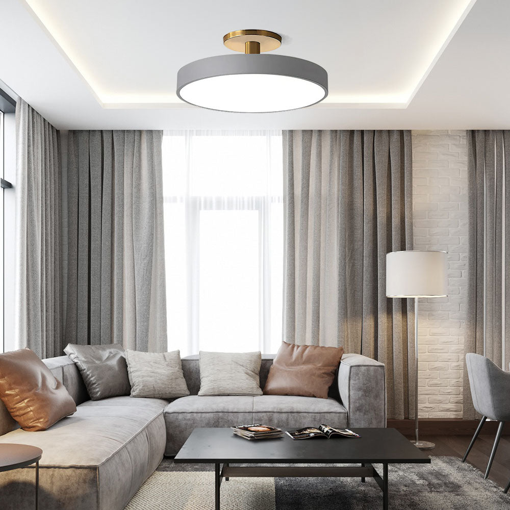 Modern Flush Mount Ceiling Light | 5.9×11.8–23.6 in | LED Rund Armatur | Hårdvara + Akryl | Brick by Brick Carvallo