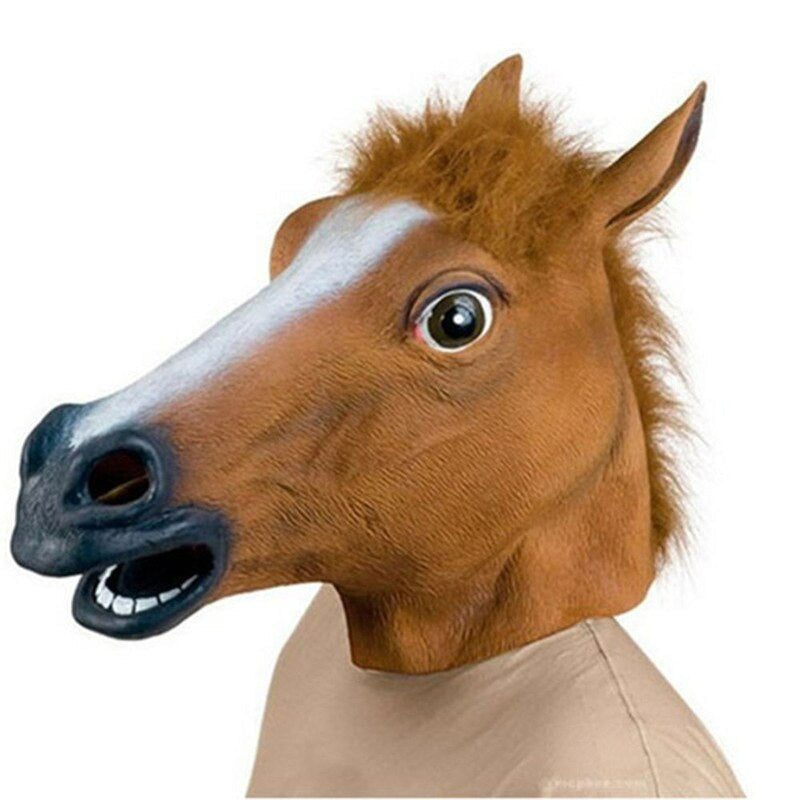 Humoristisk Hästmask-Utklädnad-BB-Brun-Hemnix