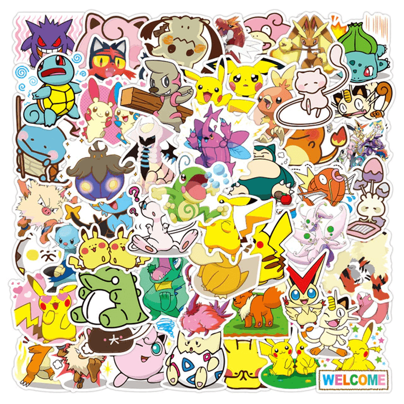 Poke Klistermärken Set – 50 Unika Stickers för Samlare och Fans-Övriga Leksaker-BB-A-Hemnix