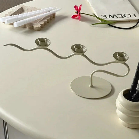 Tri Iron Twisted Candle Holder Carvallo