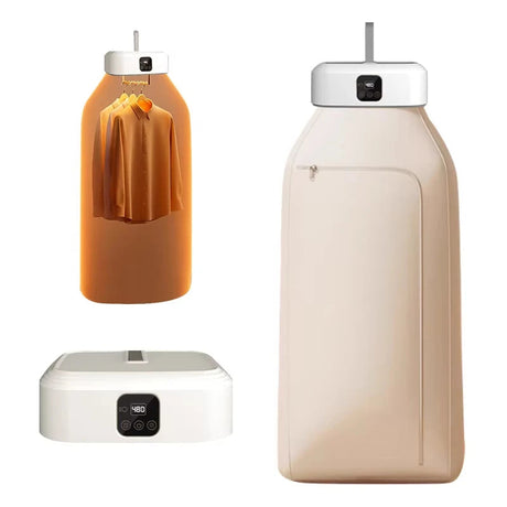 Bärbar elektrisk klädtork med fjärrkontroll – Snabbtorkande och kompakt tvättlösning Carvallo