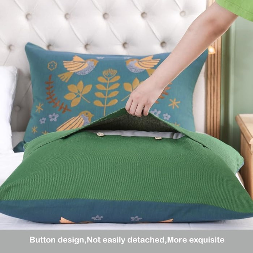 Boho Bloom örngott – mjuk bomullsgaze MILA Sverige