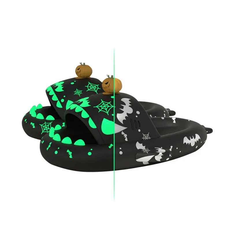 Bekväma Lysande EVA Shark Slides-Personligt-BB-Svart-36-37-Hemnix