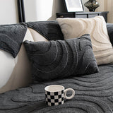 Varm Plush Curved Jacquard icke-glidande Soffa Skydde Täckning Carvallo