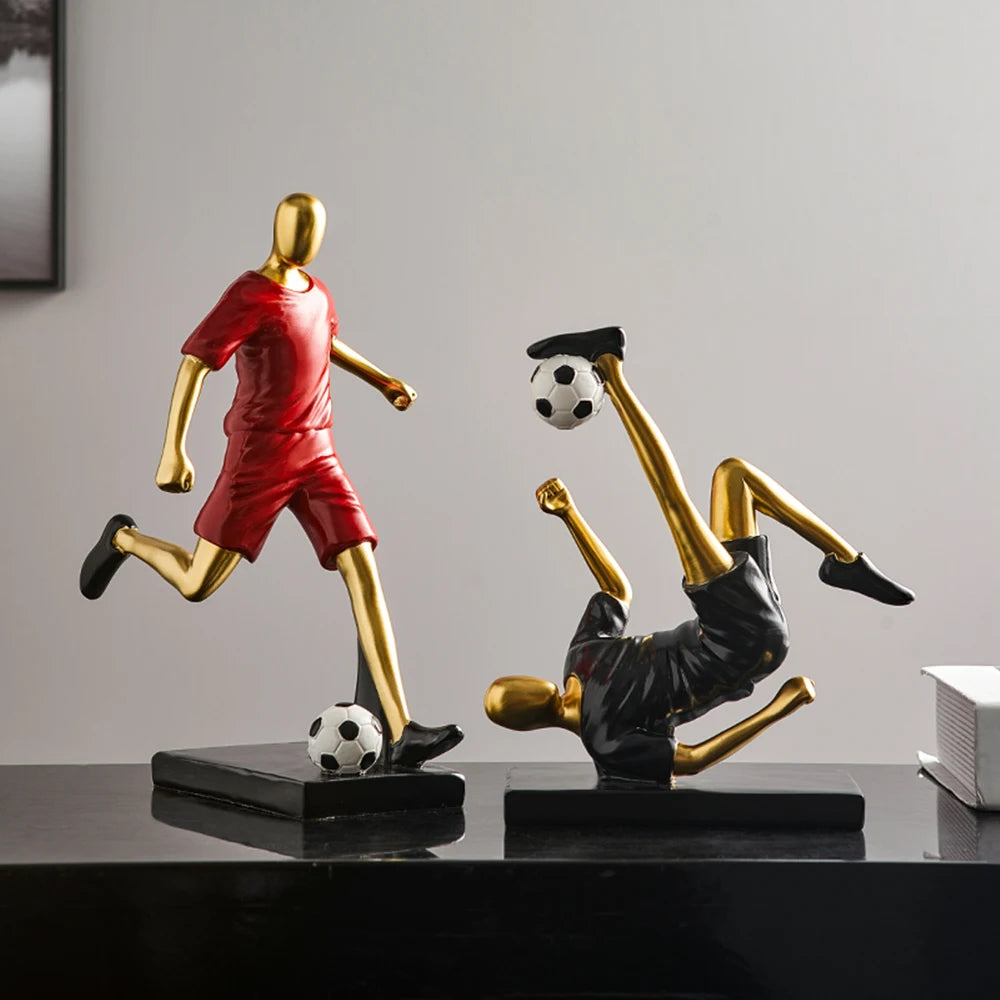 Abstract fotbollsspelare figur i unik heminredning och konstnärlighet Carvallo