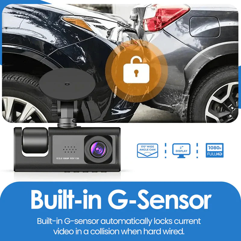 Dash Cam Triple Lens Bilkamera Nattvision Carvallo
