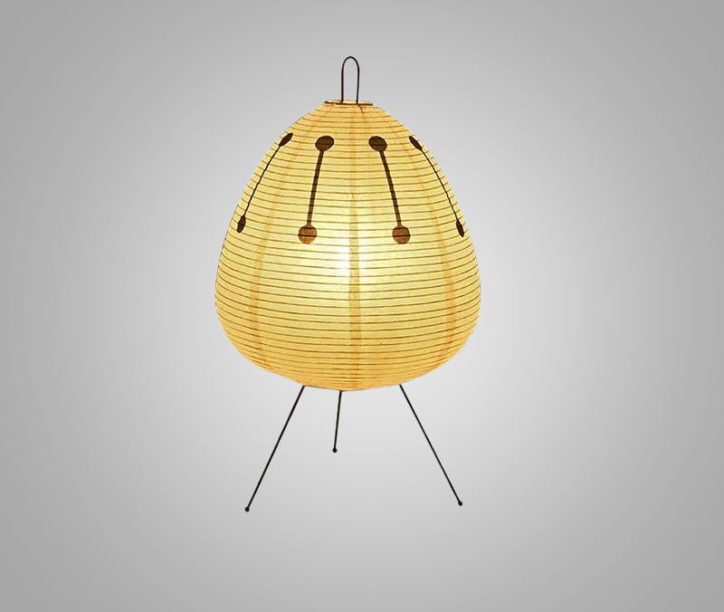 LumiZen – Japansk Pappers Taklampa i Retro Stil, Traditionell Belysning för Sovrum och Vardagsrum Carvallo